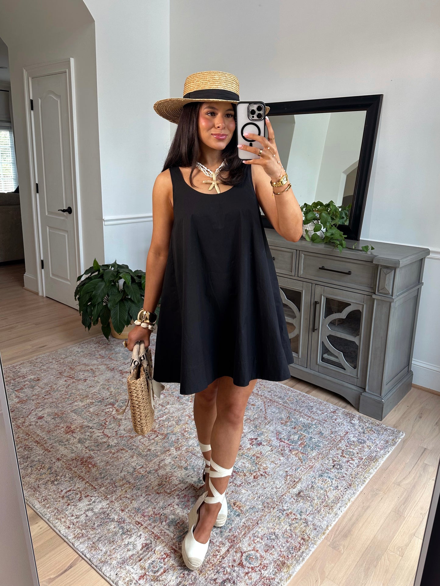 St. Tropez Black Flowy Dress