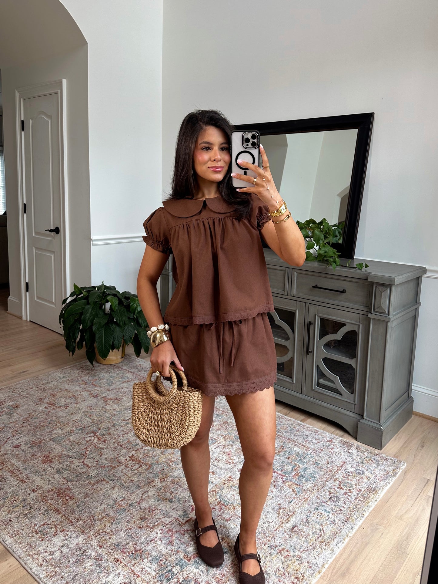 Cocoa Lace Top & Skort Set