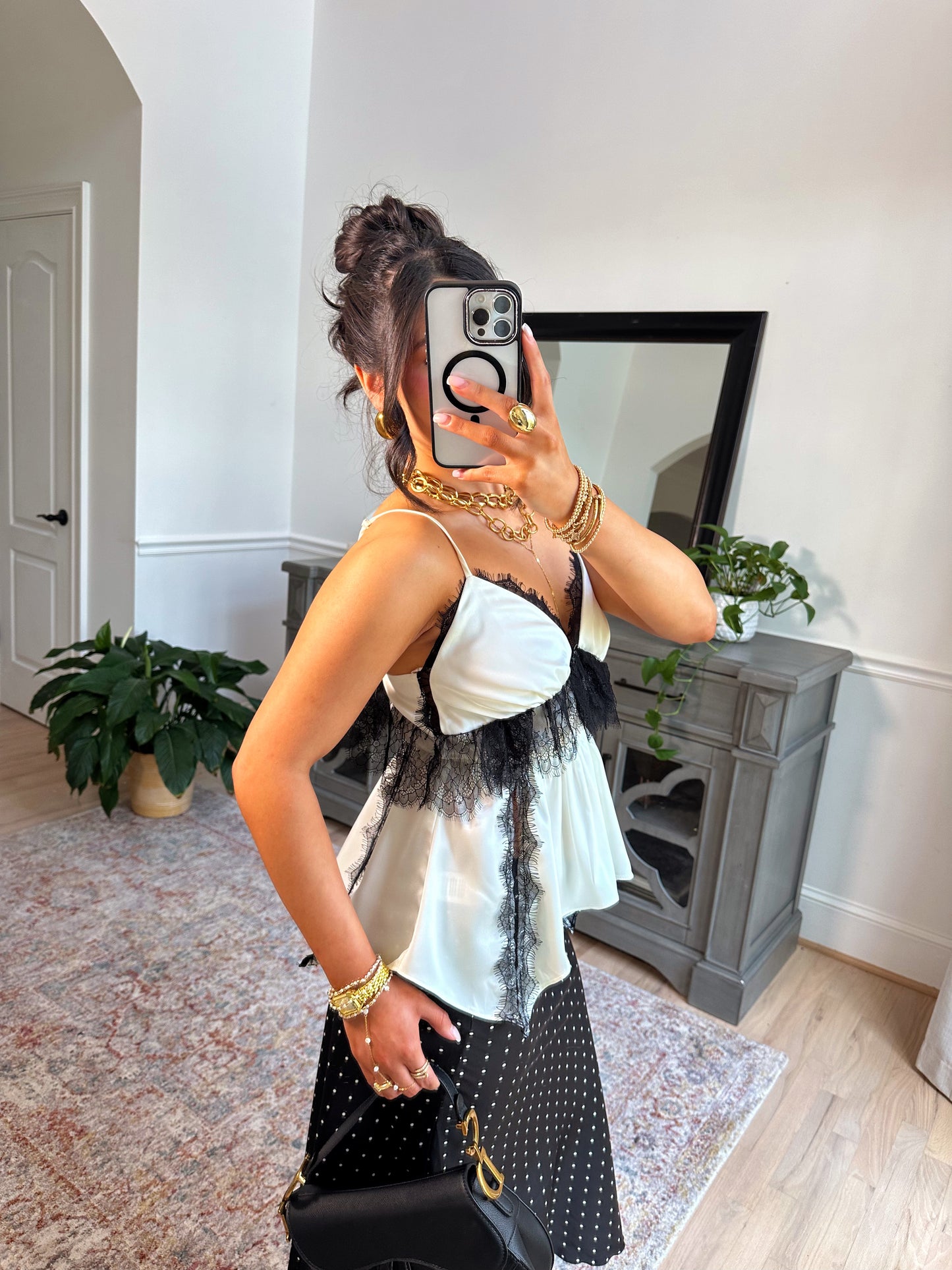 Soft Edge Satin Lace Top