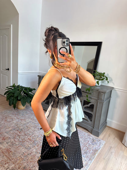 Soft Edge Satin Lace Top