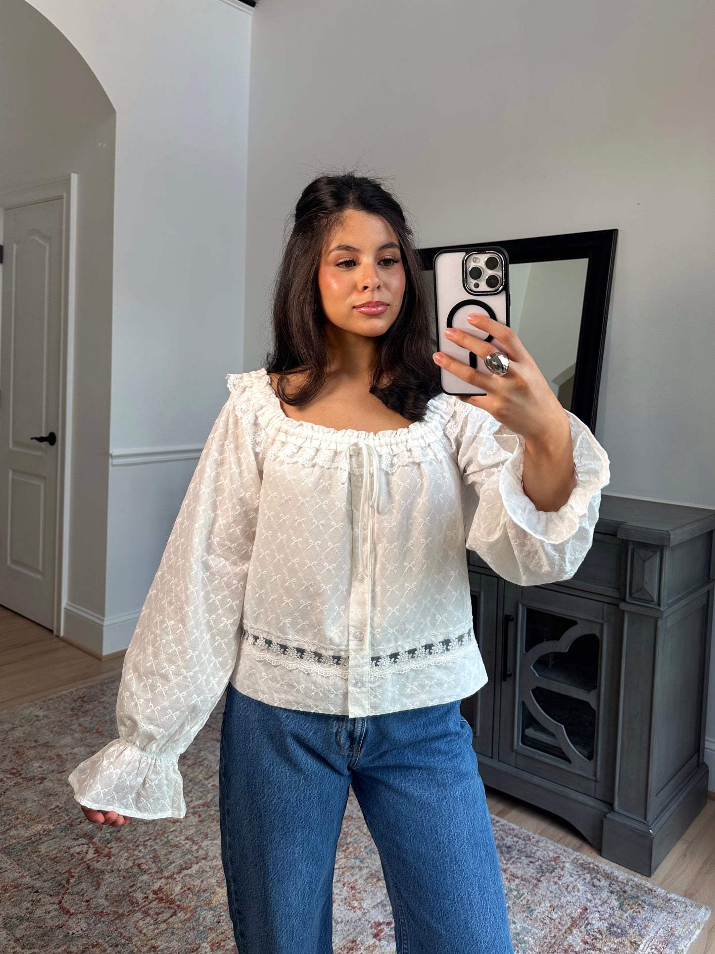 Daydreaming Lace Detail Top