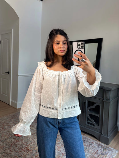 Daydreaming Lace Detail Top
