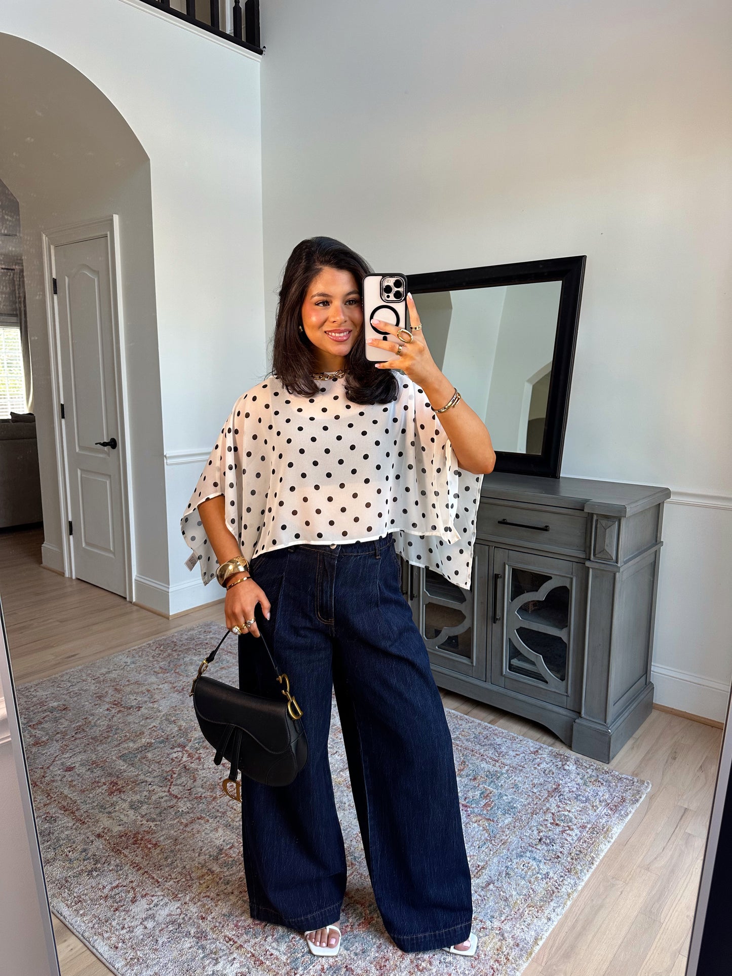 Celine Polka Dot Sheer Poncho