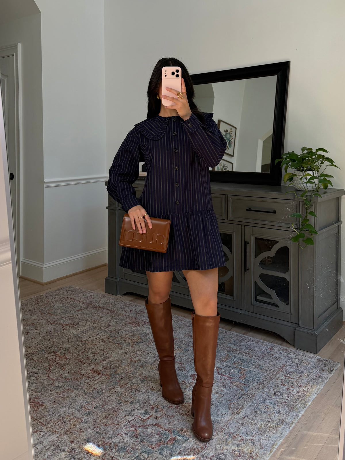 Forest Ember Collared Dress