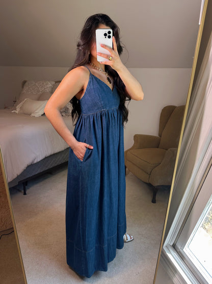 Everyday Dark Denim Maxi Dress
