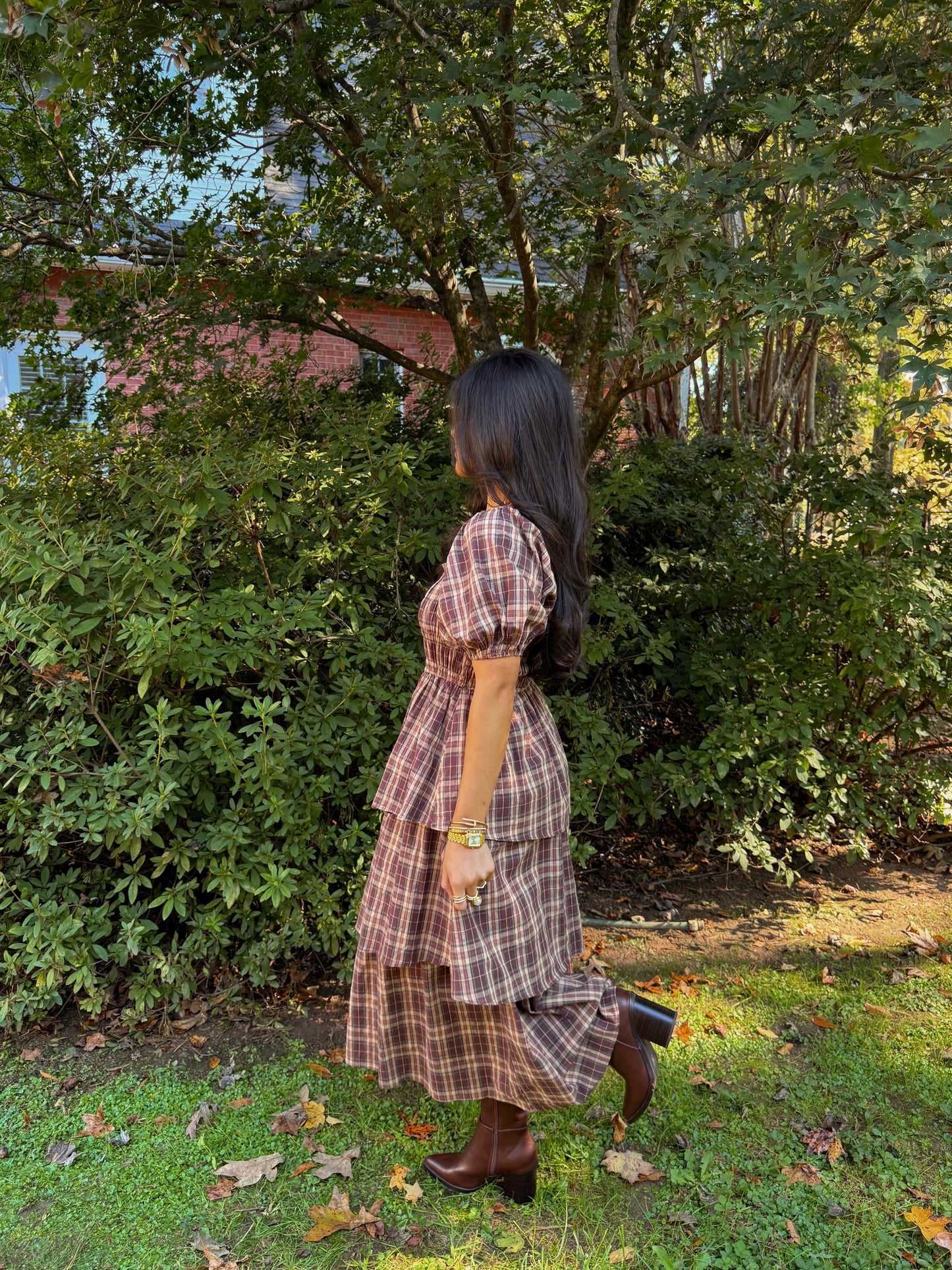 Home for Thanksgiving Plaid Midi Dress