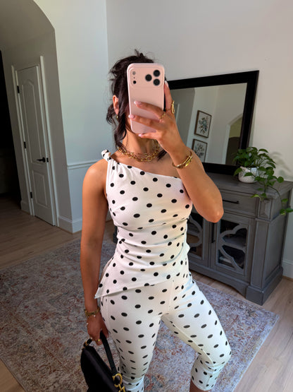 Main Character Polka Dot Capri Set