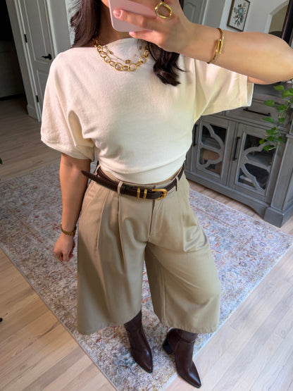 Hadley Khaki Capri Trousers