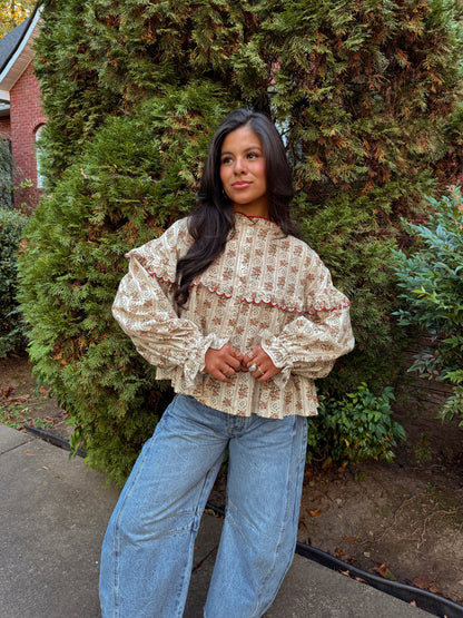 Autumn Aura Button Up Top