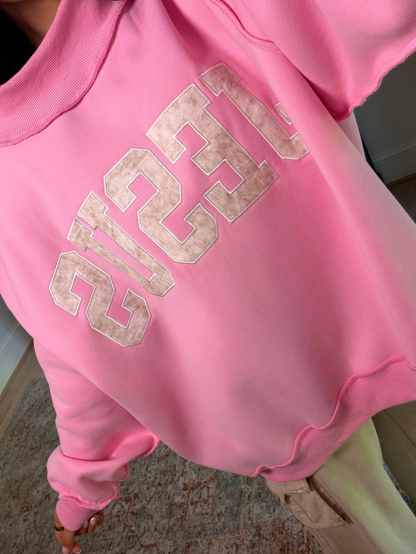 ‘JESUS’ Camo Embroidered Pink Mockneck
