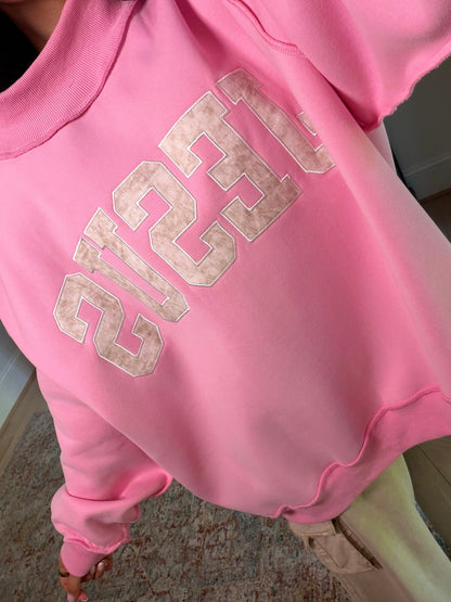 ‘JESUS’ Camo Embroidered Pink Mockneck