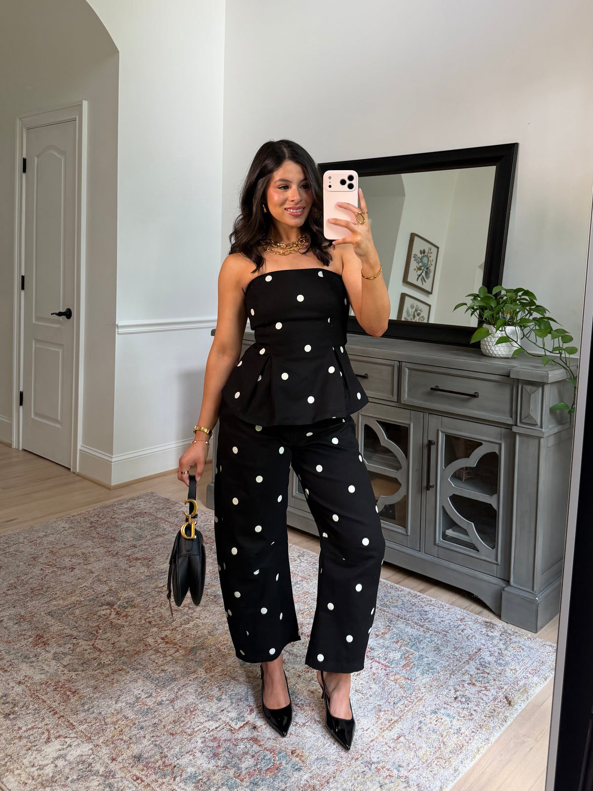 Midnight in Paris Polka Dot Top & Pant Set