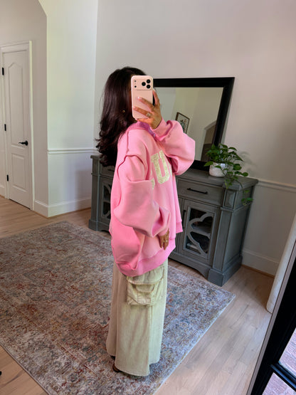 ‘JESUS’ Camo Embroidered Pink Mockneck
