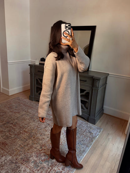 Toasted Marshmallow Sweater Dress