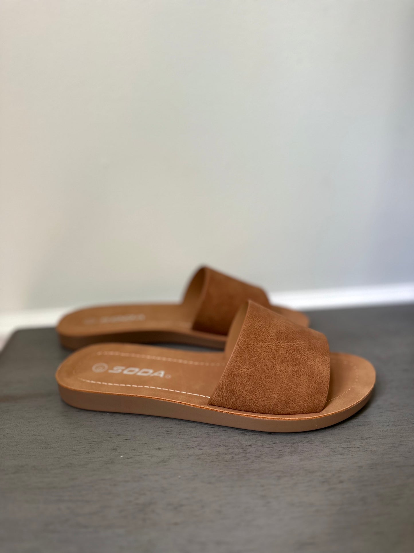 Tan Slip-On Sandals