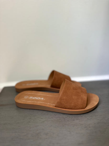 Tan Slip-On Sandals