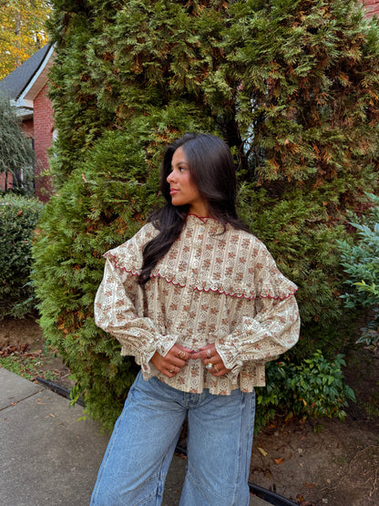 Autumn Aura Button Up Top