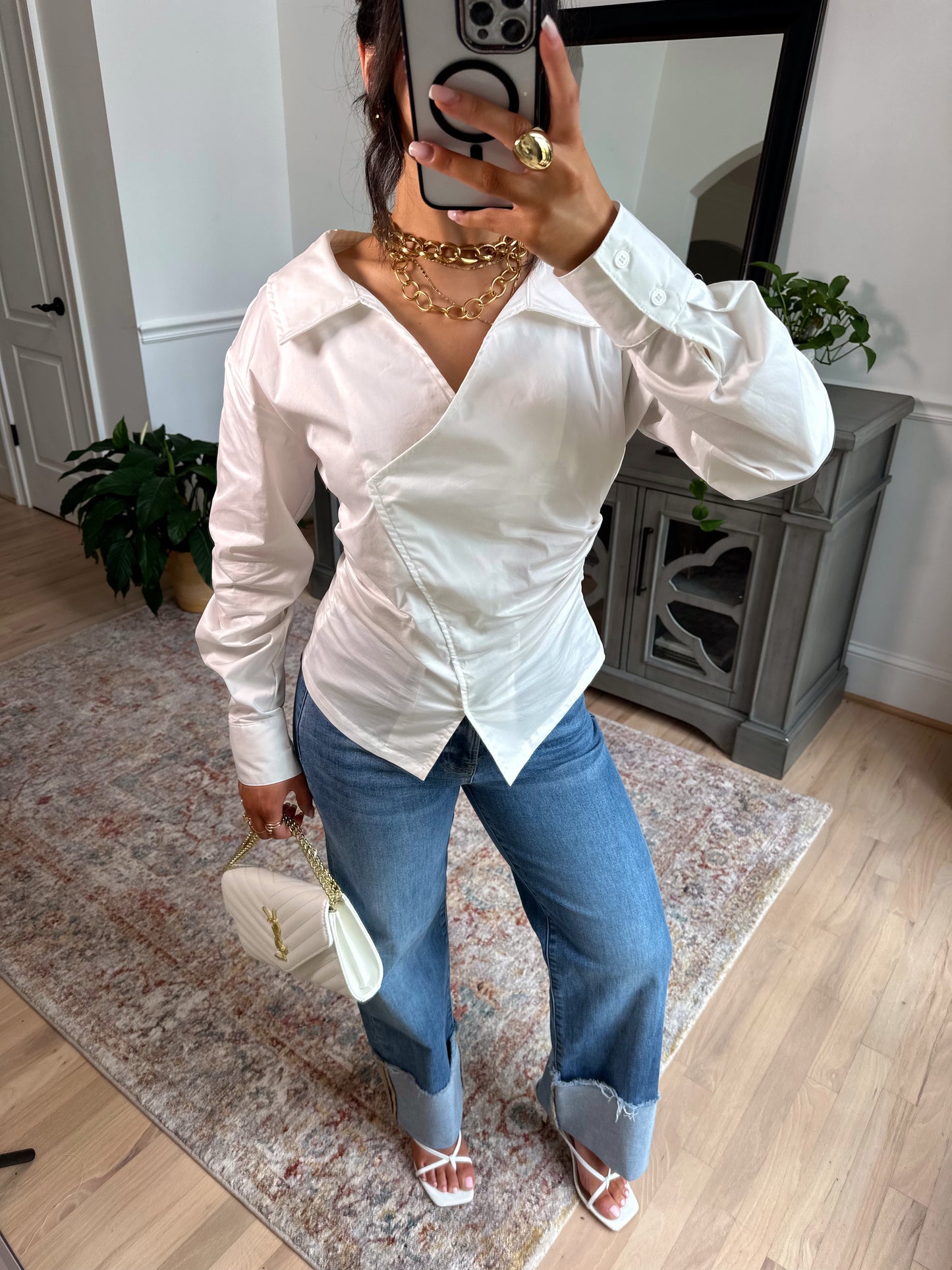 City Girl Structured White Top