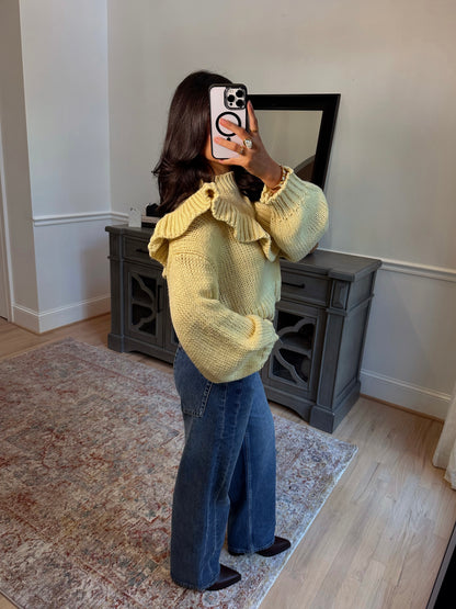 Golden Hour Ruffle Knit Sweater