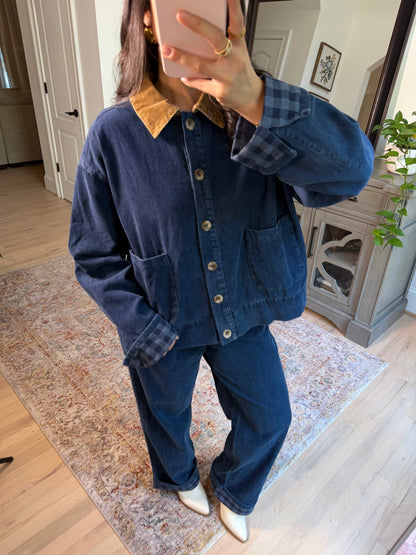 Bailey Corduroy Blue Plaid Jacket