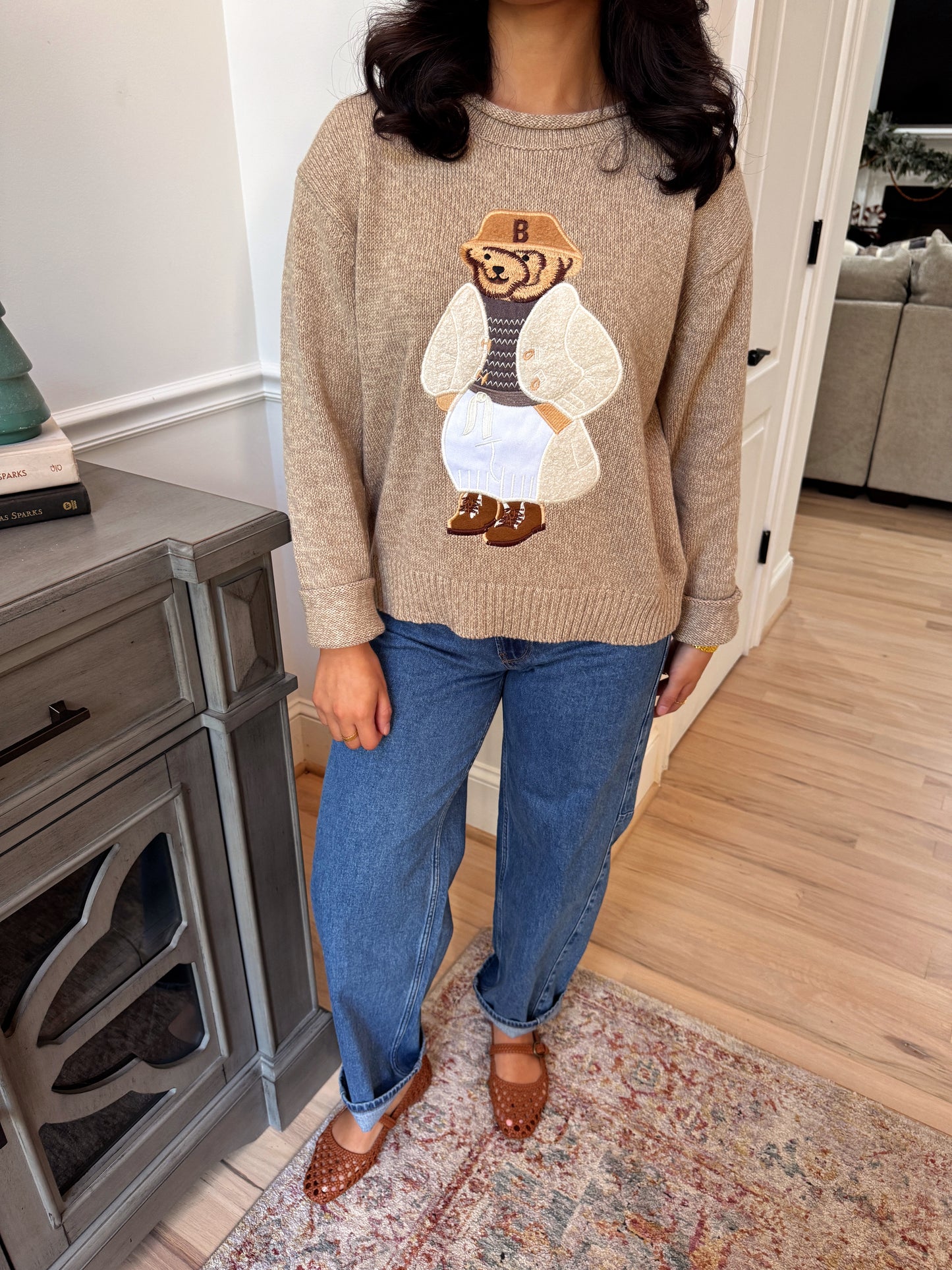 Teddy Embroidered Cotton Sweater
