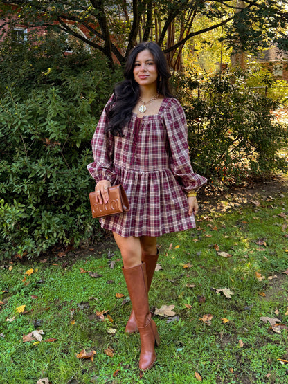 Cranberry Crush Plaid Dress
