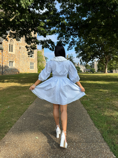 Southern Belle Baby Blue Striped Dress