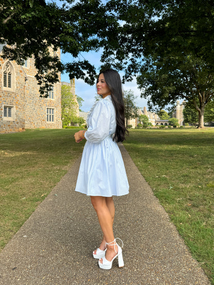 Southern Belle Baby Blue Striped Dress