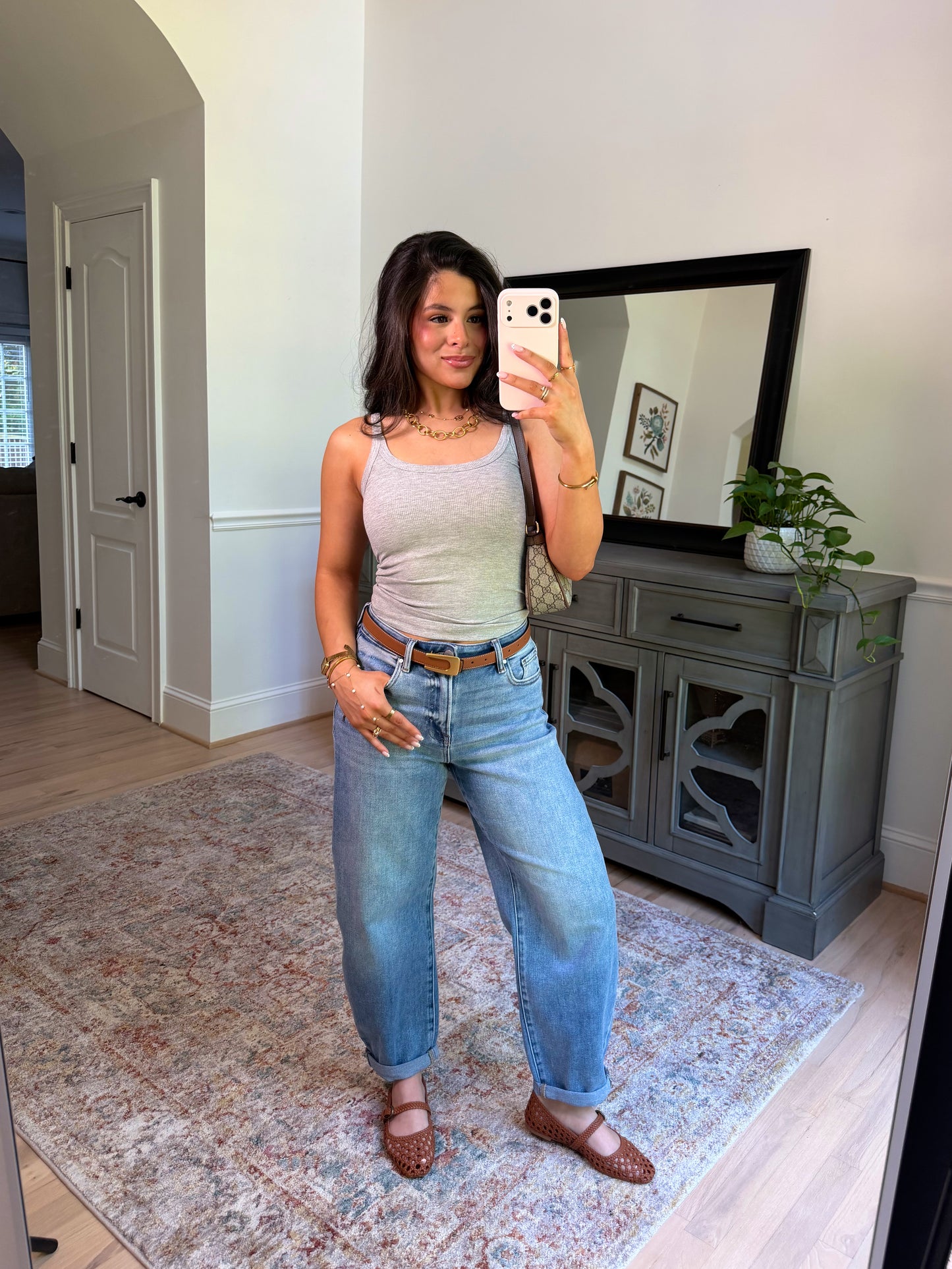 Polished Barrel Cuff Jean