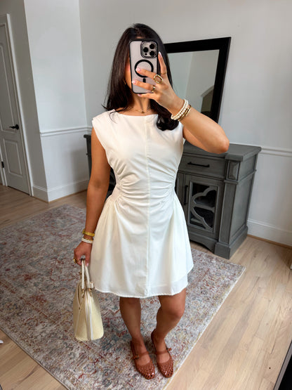 White Magnolia Pleated Dress