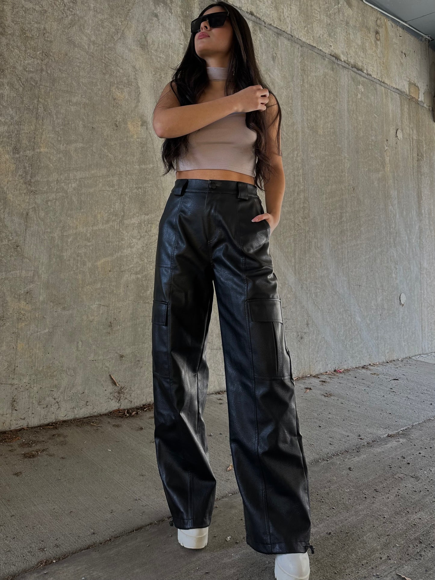 Signature Leather Cargo Pants