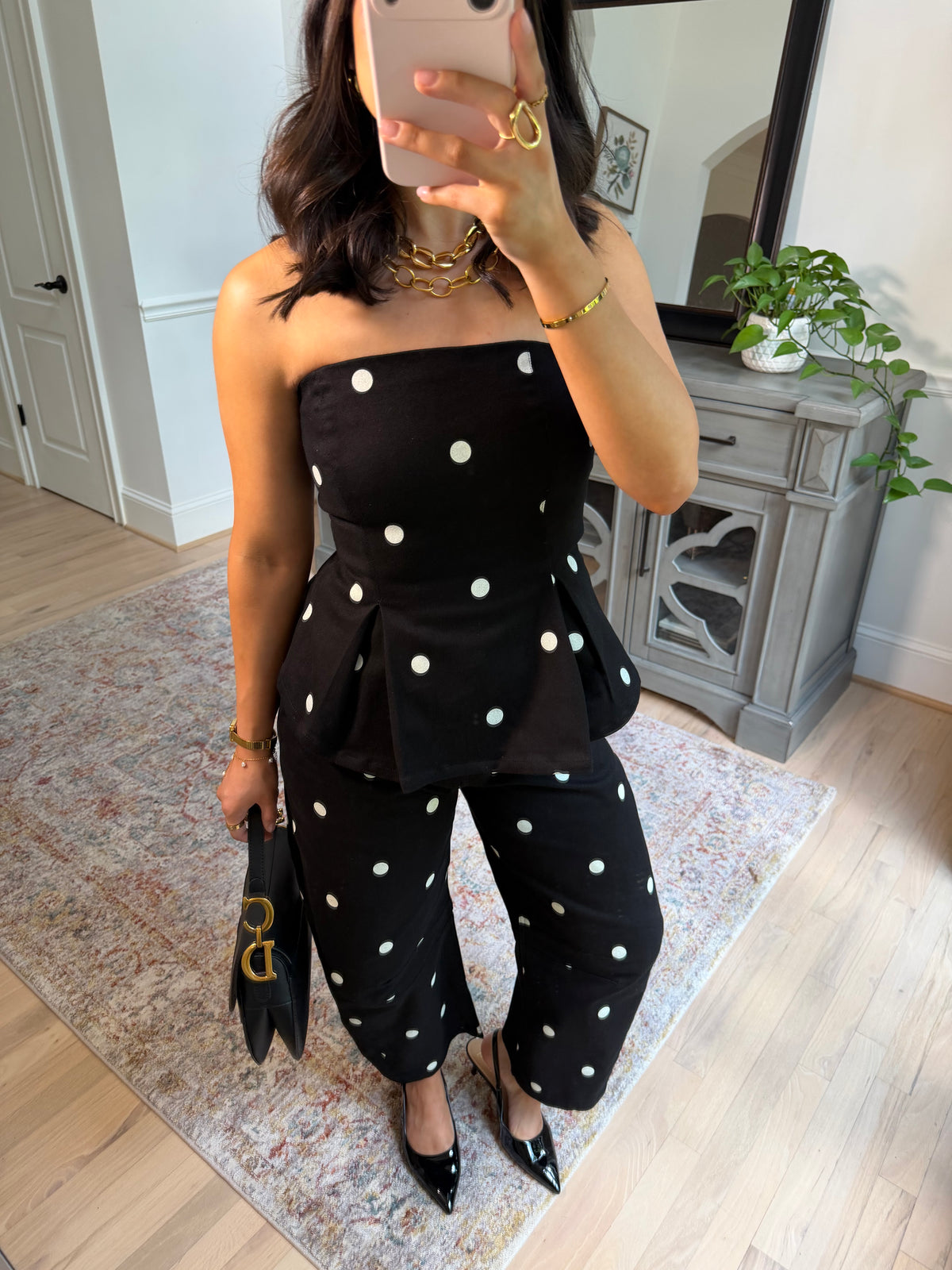 Midnight in Paris Polka Dot Top & Pant Set