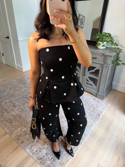Midnight in Paris Polka Dot Top & Pant Set