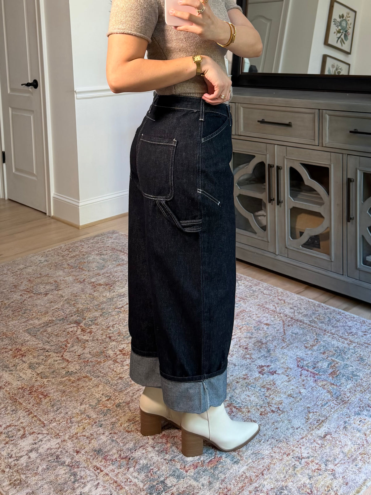 Cynthia Cargo Dark Denim Jeans