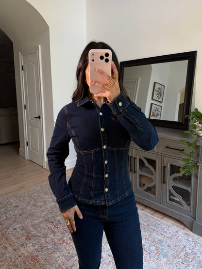 Brooklyn Denim Button-Up Top