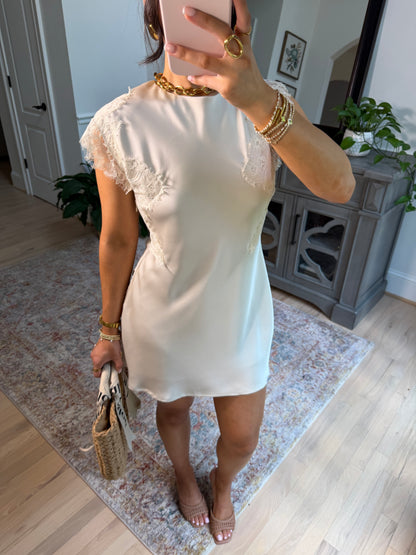 Clara Satin Lace Mini Dress