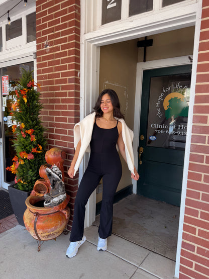 Black Butter Soft Flare Jumpsuit