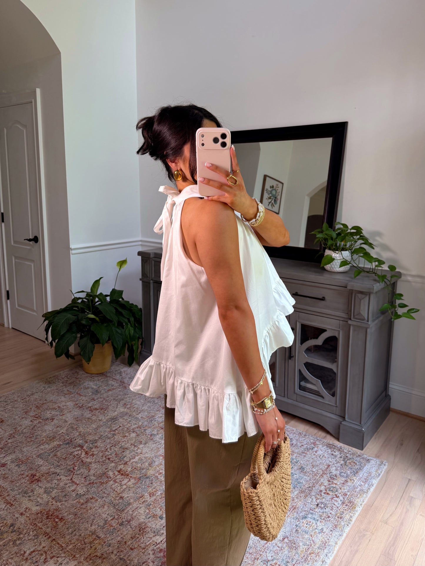 Harbor White Flowy Top