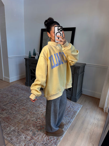 ‘Dilly Dally’ Butter & Blue Mockneck