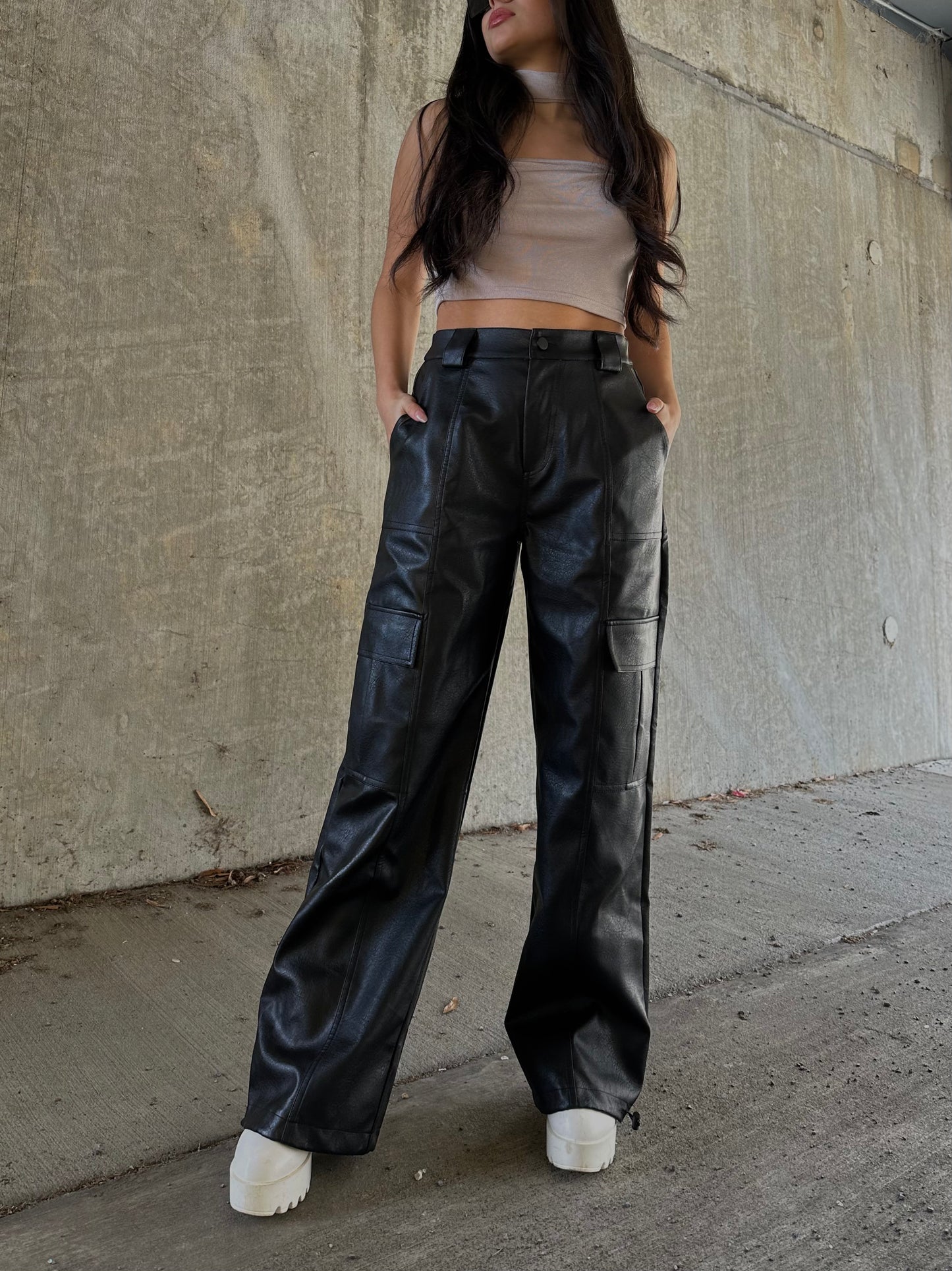 Signature Leather Cargo Pants