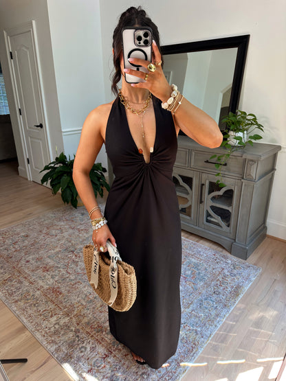 Island Muse Beaded Halter Dress