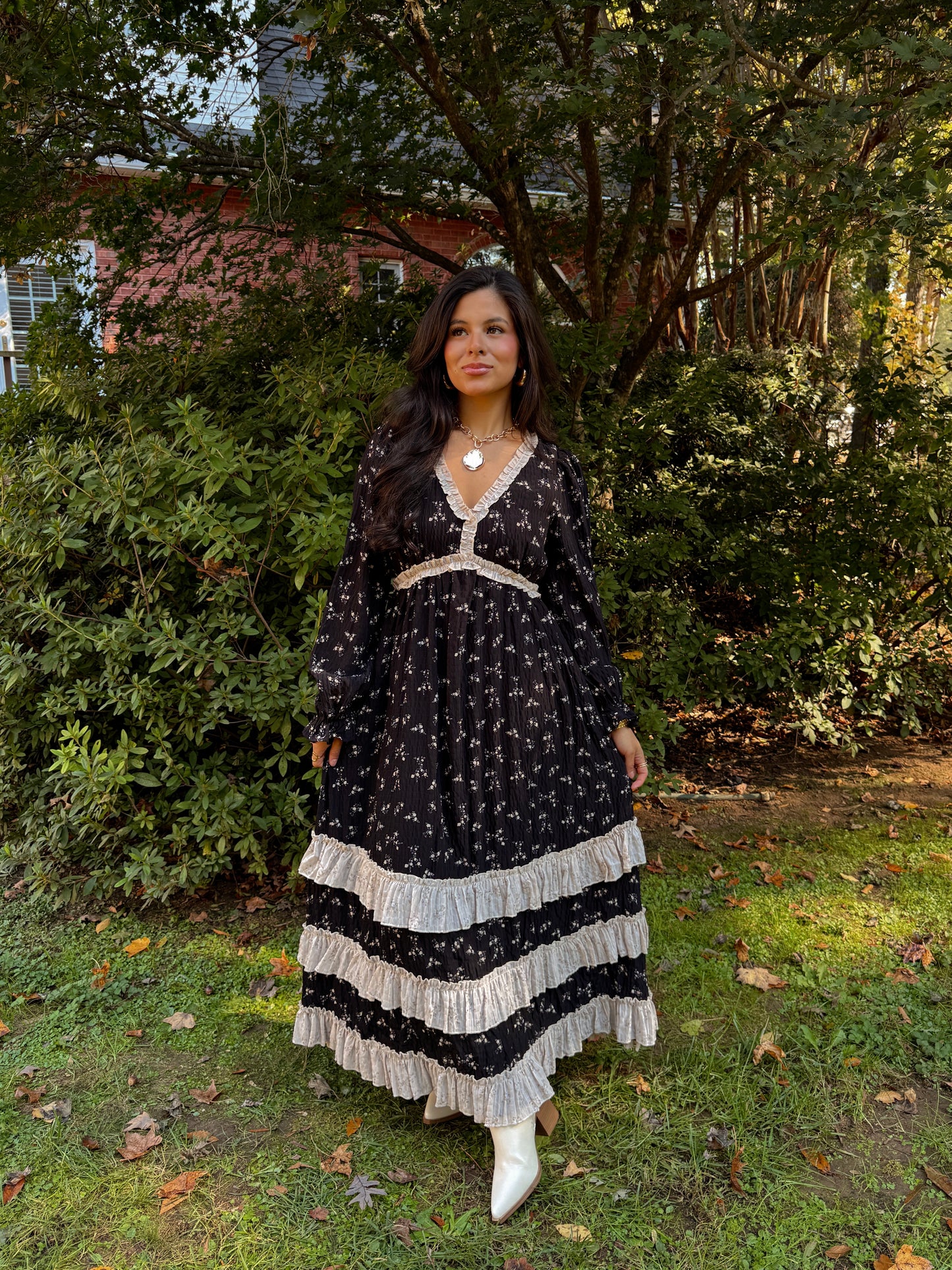 Midnight Garden Midi Dress