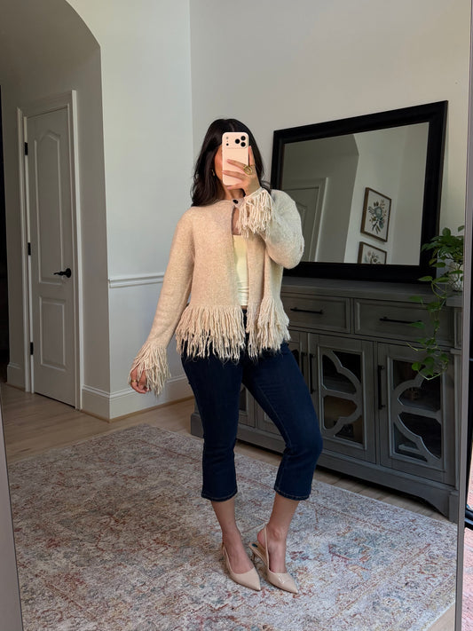 Oatmeal Fringe Cardigan
