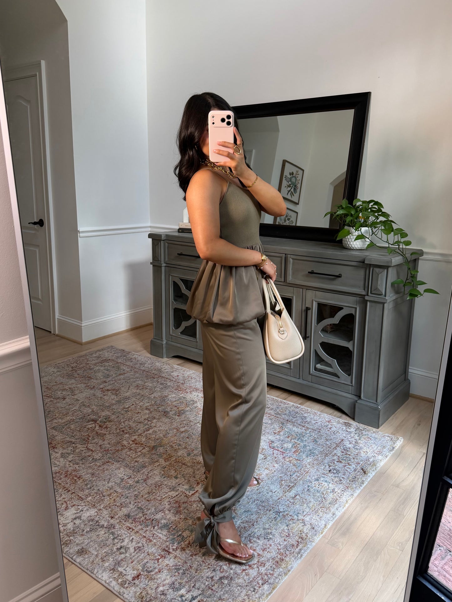 The Olive & Oak Satin Top & Pant Set