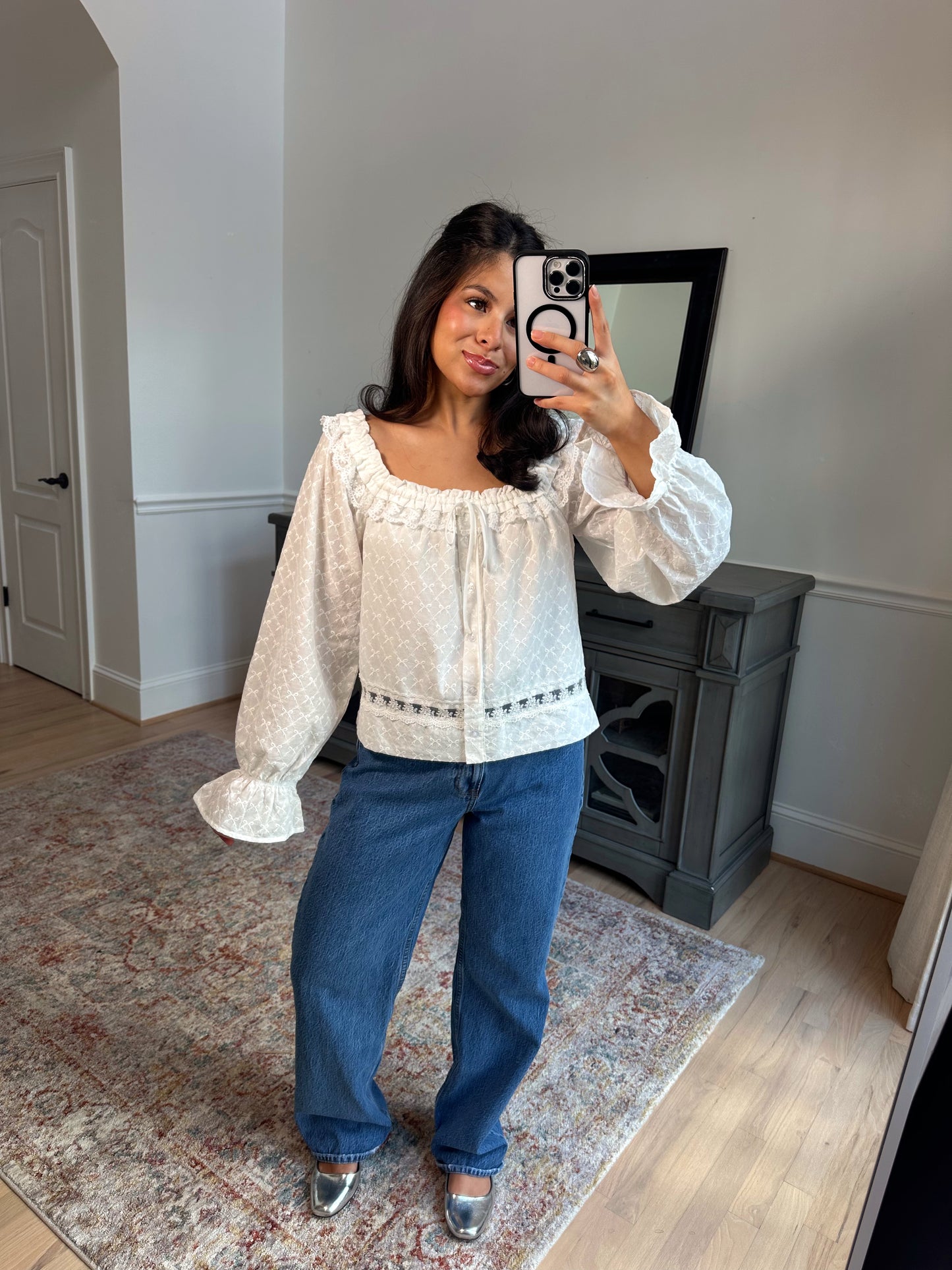 Daydreaming Lace Detail Top