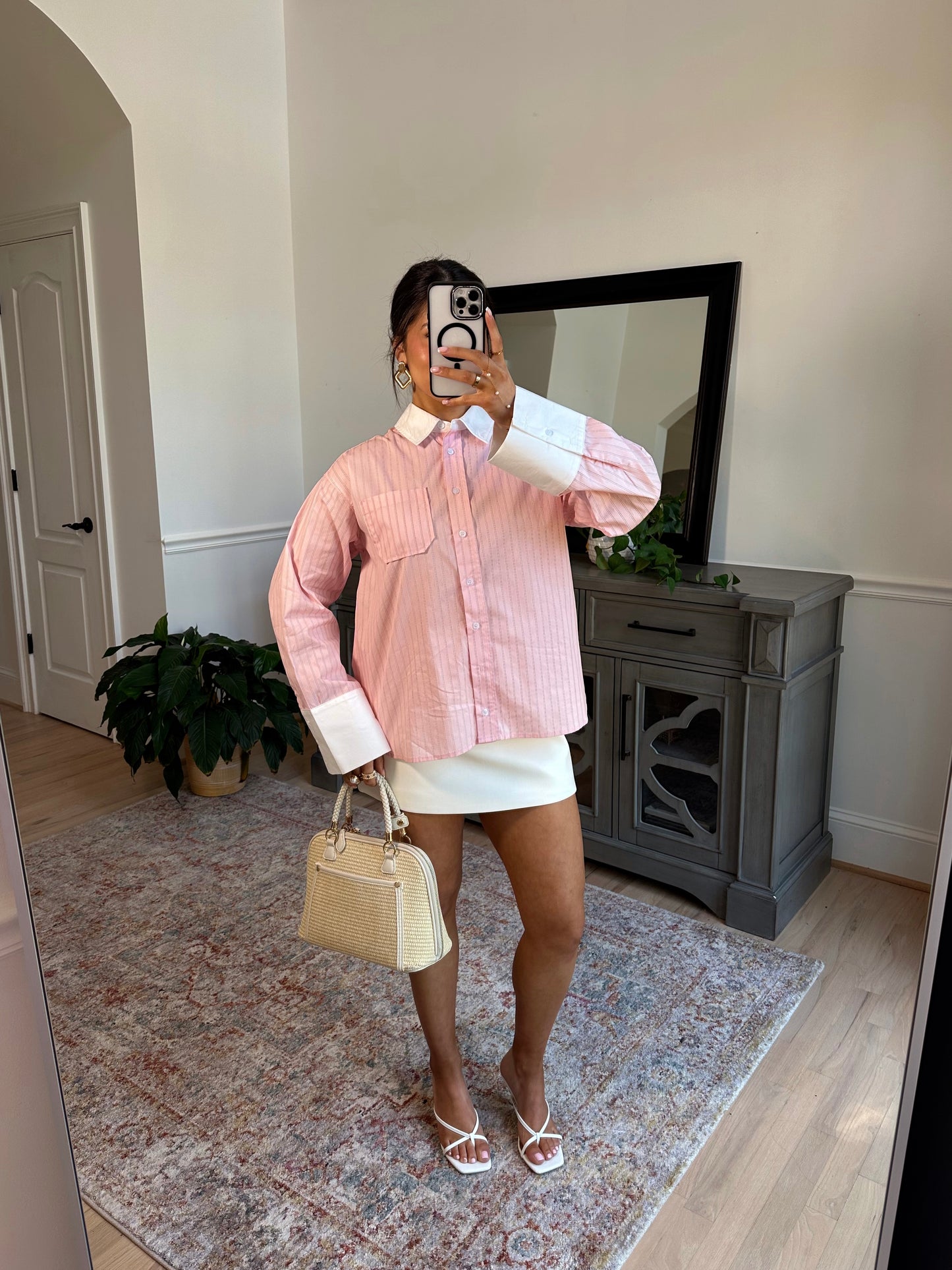 Palma Blush Button Up Top