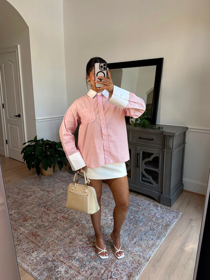 Palma Blush Button Up Top