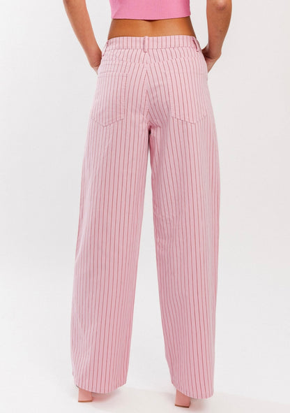 Statement Pink and Red Stripe Pants