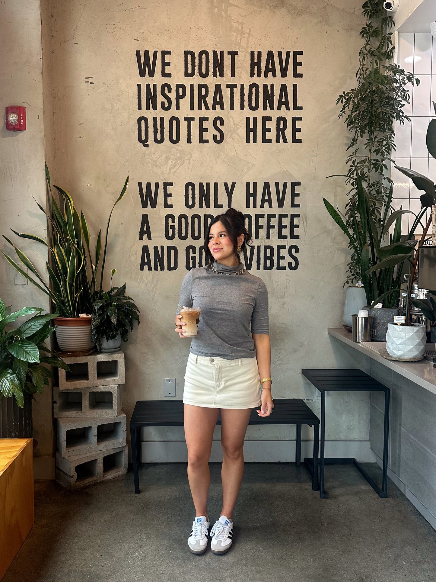 OOTD Cream Denim Mini Skort