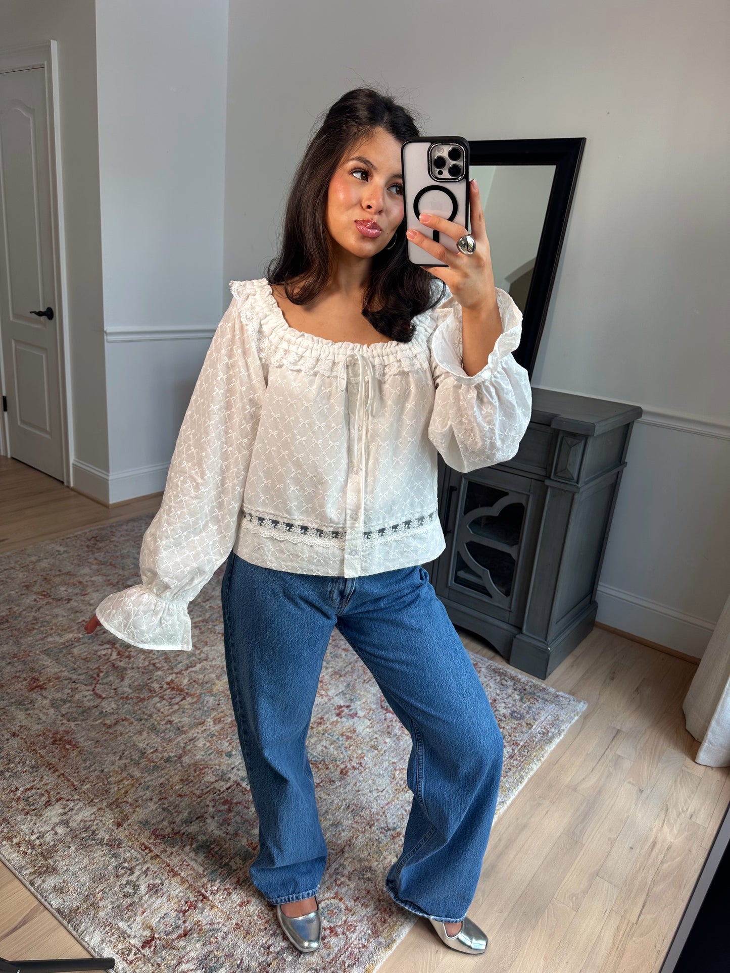 Daydreaming Lace Detail Top